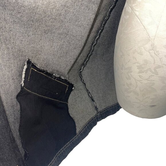 Carole Little Sport Vintage Womens Jacket Size 12 Blue Beaded Denim Leather - Picture 7 of 10